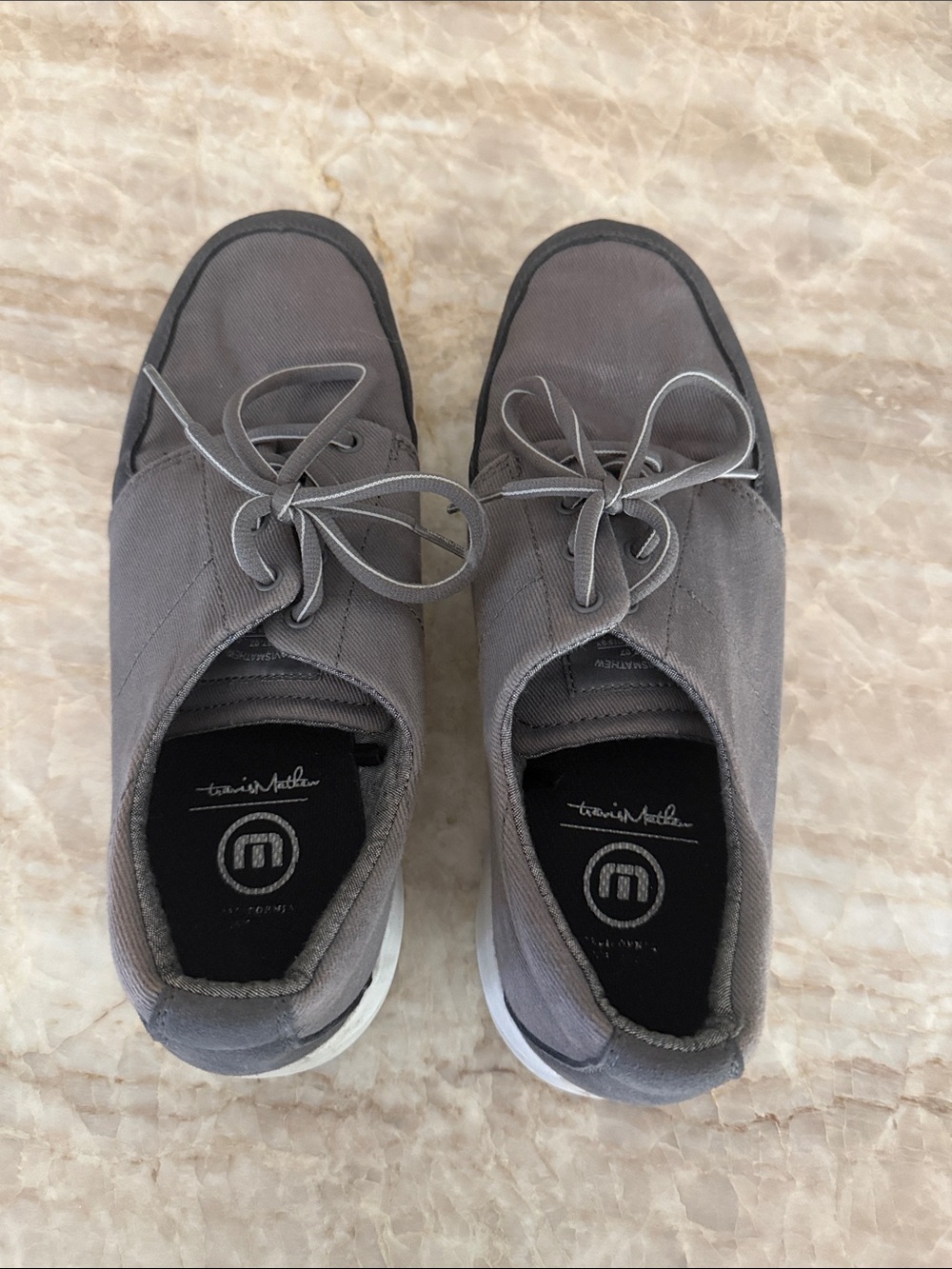 Travis Mathew Gray Canvas Lace-Up Sneakers